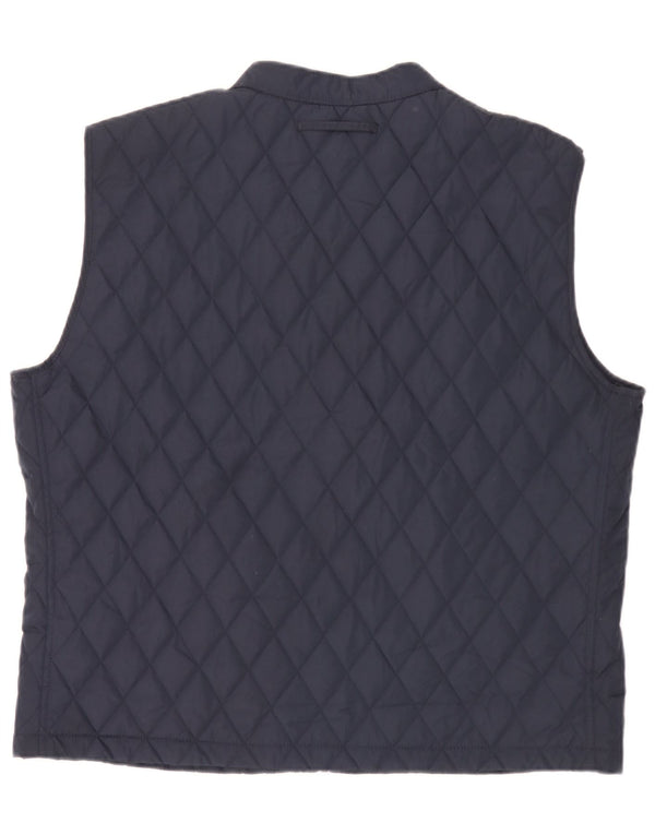 Zara Herre Quiltet Gilet UK 44 2XL Navy Blue Polyester
