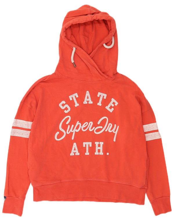 Superdry Graphic Oversized Hoodie Jumper UK 14 Medium Rød Bomuld