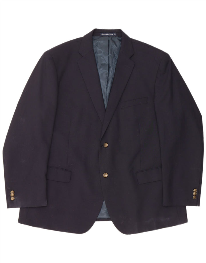 Dockers Herre 2-knaps blazerjakke IT 50 Stor marineblå polyester