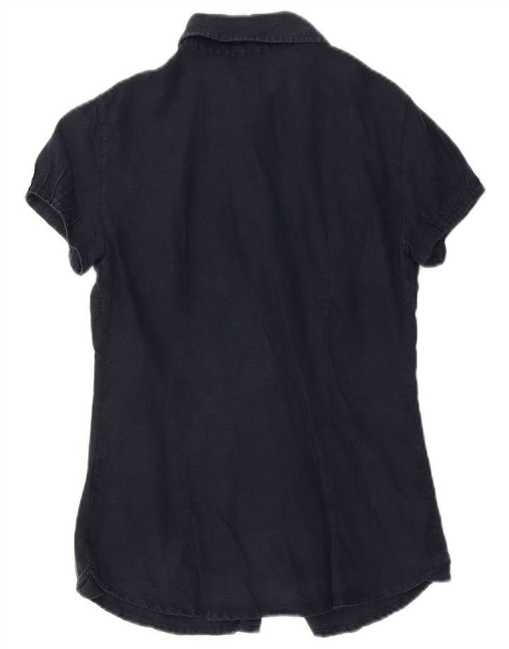 Armani kortærmet skjorte til kvinder UK 10 Small Navy Blue