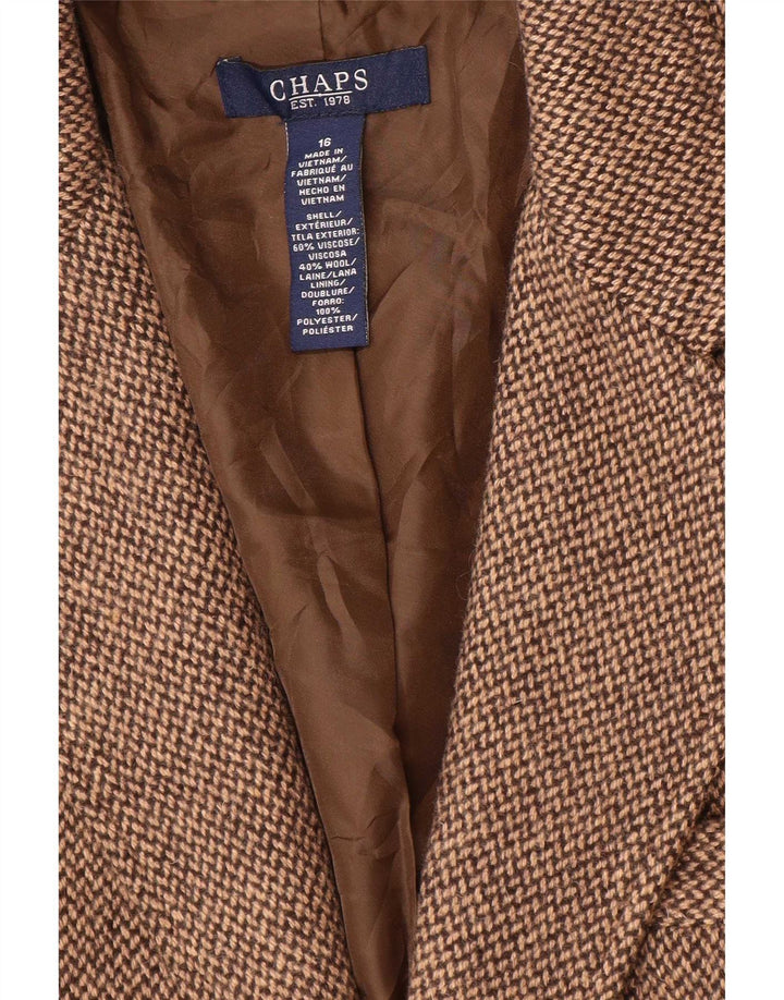 Chaps Dame 2-knaps blazerjakke US 16 2XL Brun viskose