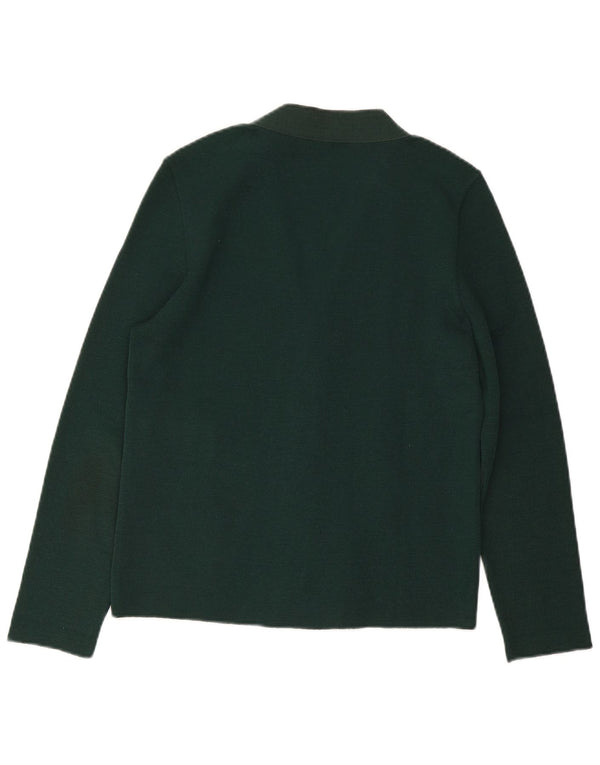 Salvatore Ferragamo Dame Cardigan Sweater UK 12 Medium Green Wool Classic
