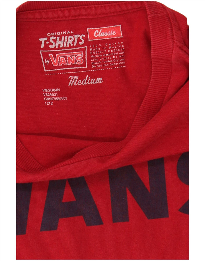 Vans Herre Klassisk grafisk T-shirt Top Medium Rød Bomuld