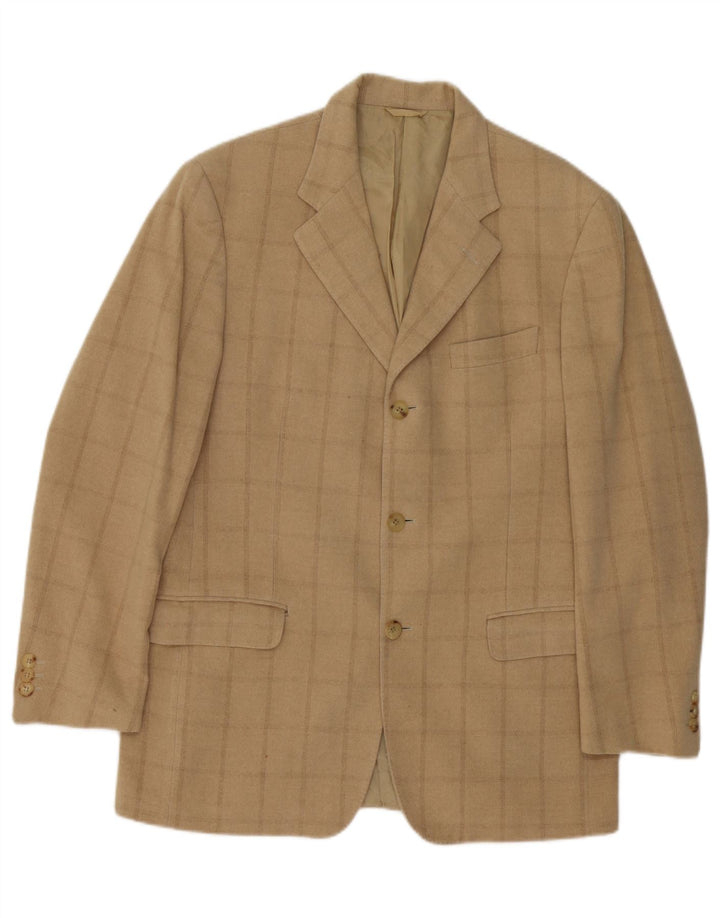 CERRUTI 1881 Herre 3-knaps blazerjakke UK 38 Medium Beige Check