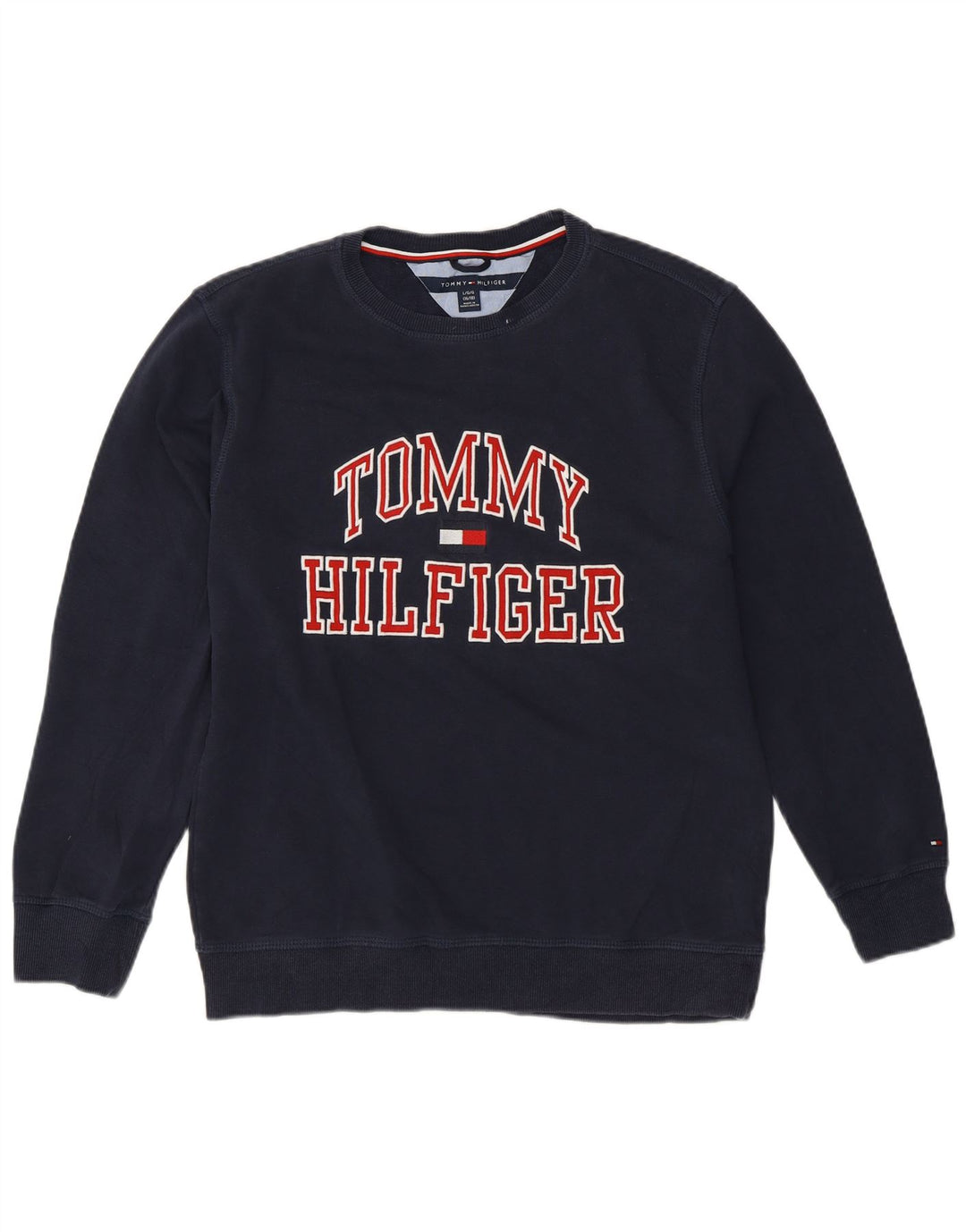 Tommy Hilfiger Drenge Grafisk Sweatshirt Jumper 15-16 år Stor Marineblå