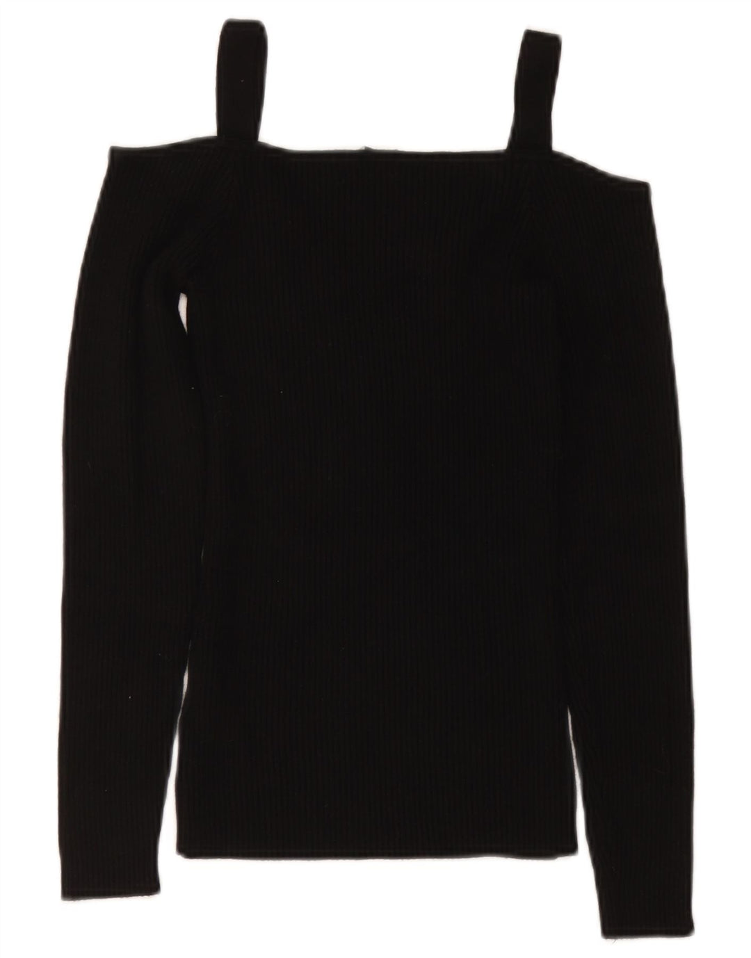 Guess Womens Crop Off Shoulder Top UK 8 Small Black Rayon