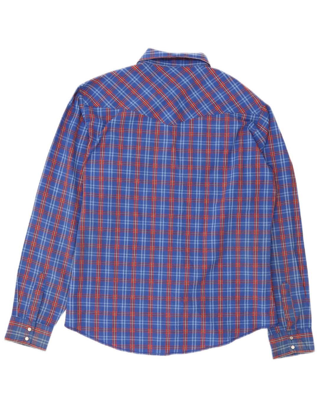 WRANGLER drengeskjorte 15-16 år 2XL blå plaid bomuld