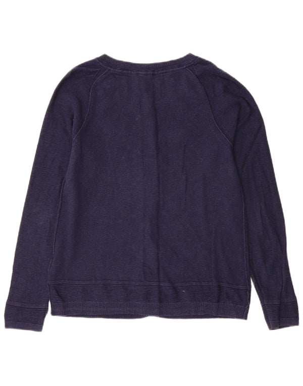 White Stuff Dame Cardigan Sweater UK 8 Small Navy Blue Bomuld
