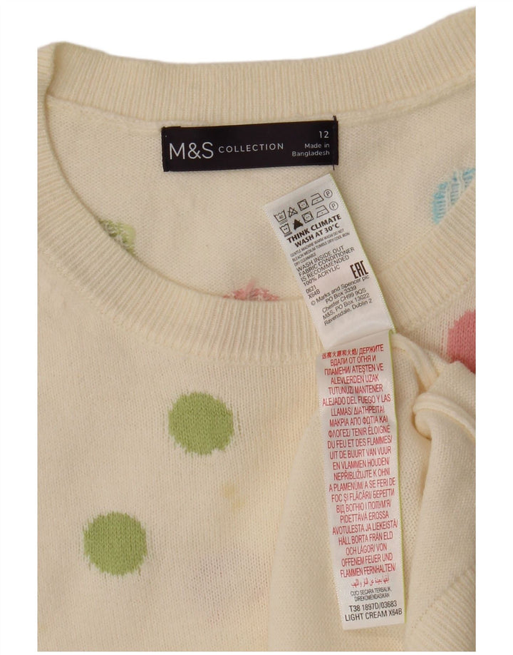 Marks & Spencer Dame sweater med rund hals DK 12 Medium Off White