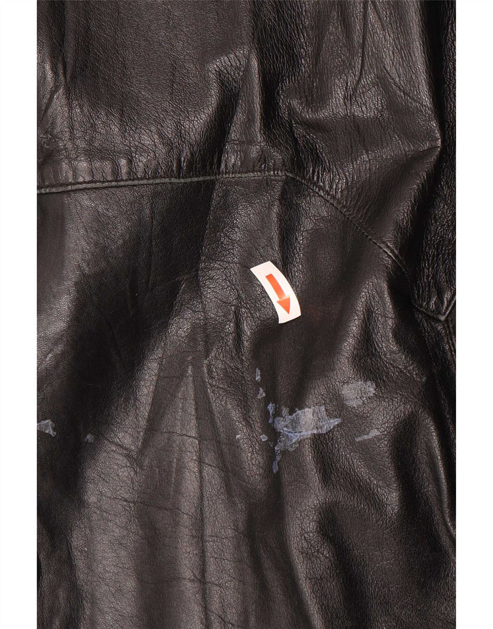 Vintage oversized læderfrakke til kvinder IT 46 Large Black
