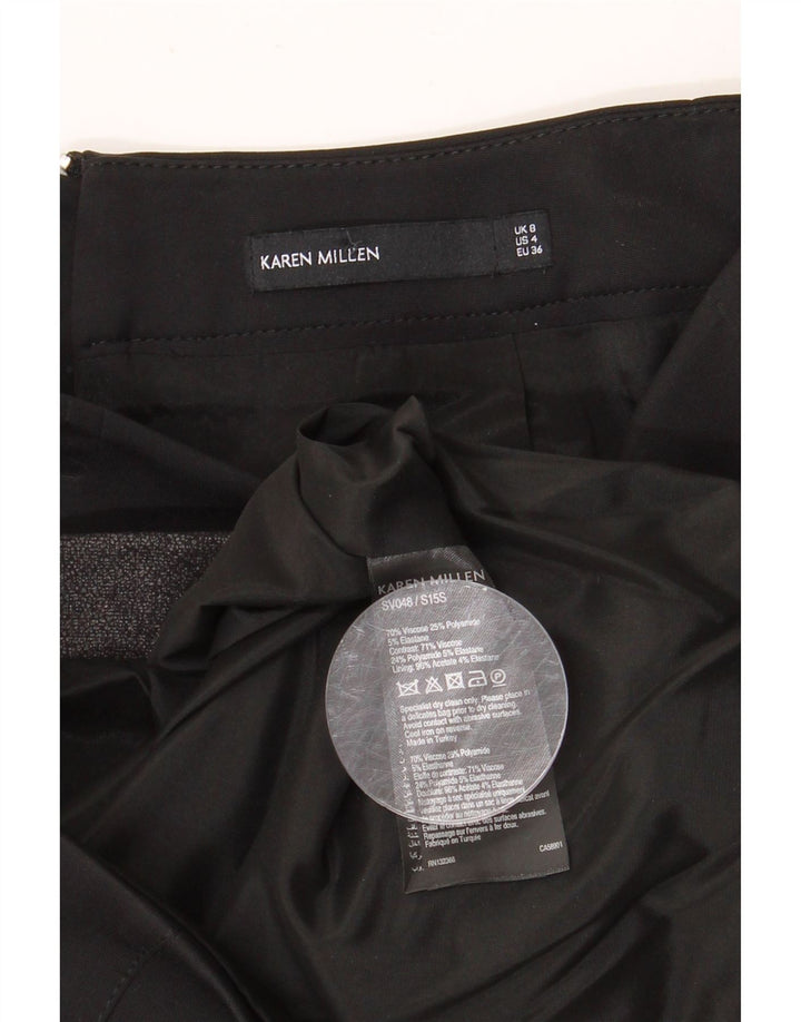 KAREN MILLEN Kvinder Pencil Skirt UK 8 Small W26 Black Viscose