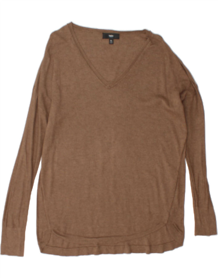 MOSSIMO Womens V-Neck Jumper Sweater UK 18 XL Brown Nylon Vintage Mossimo and Second-Hand Mossimo from Messina Hembry 