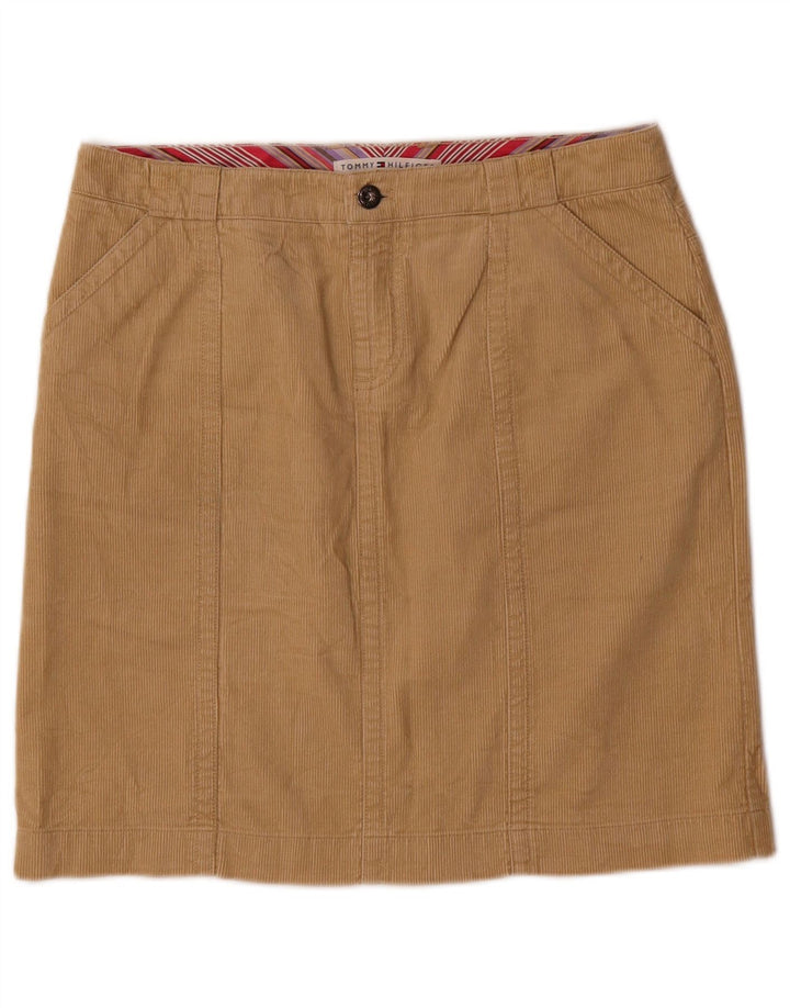 Tommy Hilfiger dame fløjlsnederdel US 8 Medium W32 Beige Bomuld