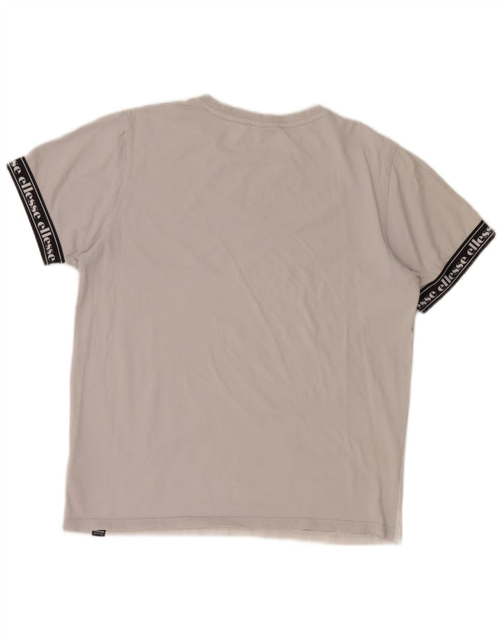 Ellesse Herre Grafisk T-Shirt Top Medium Grå Colourblock Bomuld