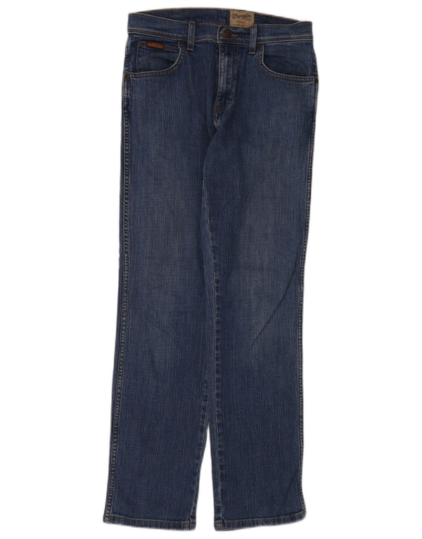 Wrangler Mens Texas Stretch Straight Jeans W30 L32 Blue Cotton