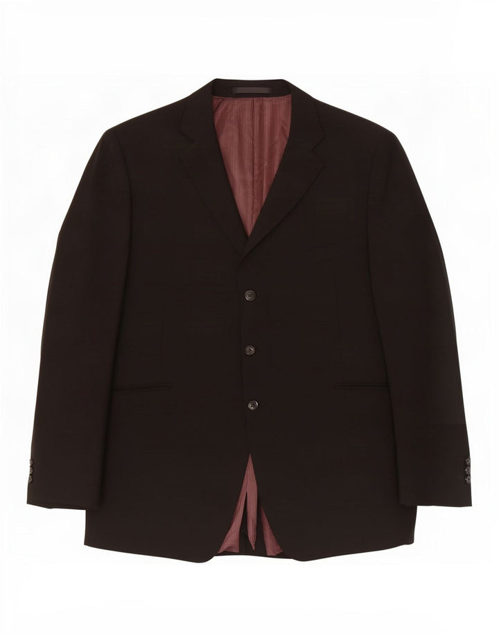 Marks & Spencer Herre 3 Button Blazer Jacket UK 50 3XL Sort Polyester