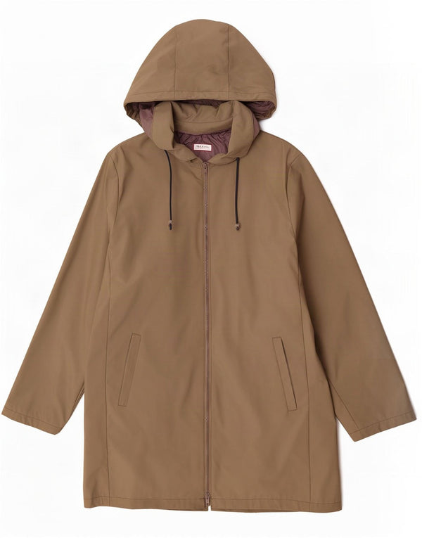 Max & Co. Womens Hooded Raincoat UK 14 Large Khaki Polyamide