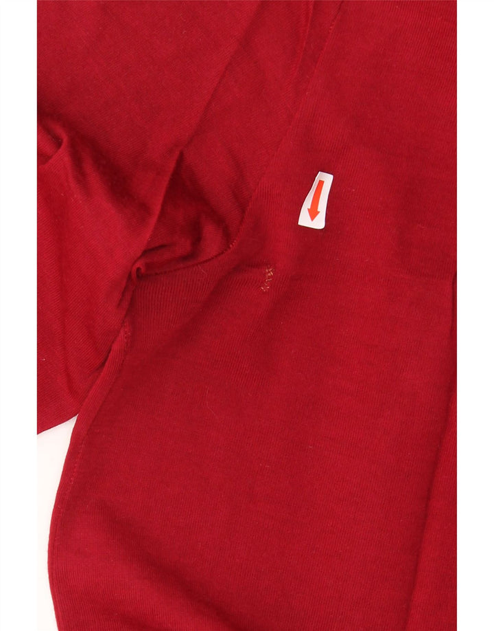 VINTAGE Pullover til mænd str. 40 15 1/2 Medium Red Virgin Wool