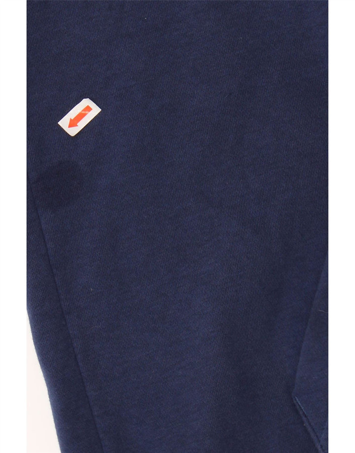 NIKE Mens Graphic Hoodie Jumper Large Navy Blue Cotton
