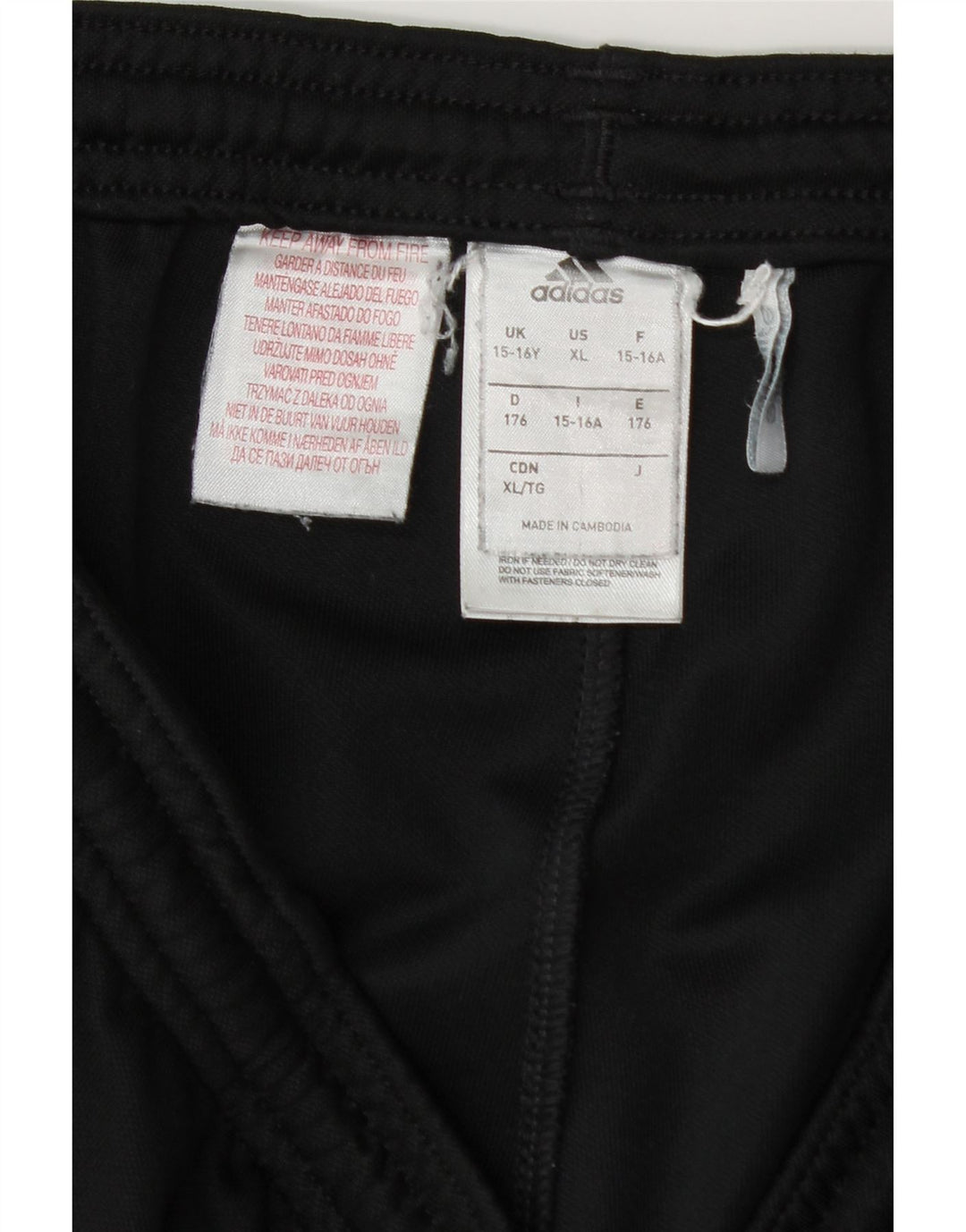 ADIDAS Boys Climalite Tracksuit Trousers 15-16 Years  Black Polyester Vintage Adidas and Second-Hand Adidas from Messina Hembry 