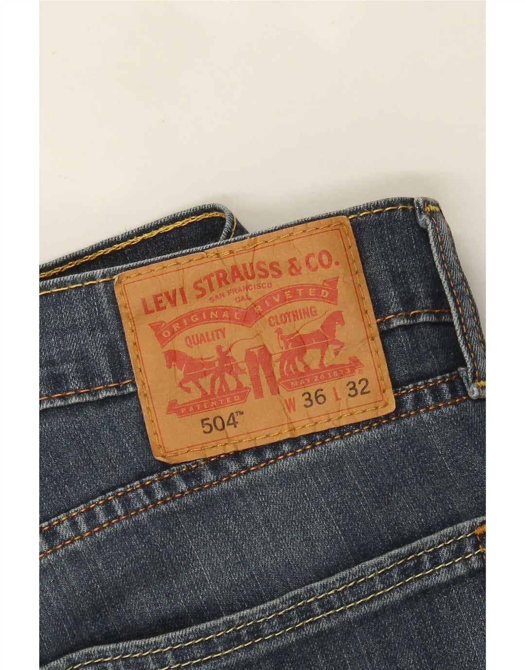 Levi's Herre 504 lige jeans W36 L27 blå bomuld