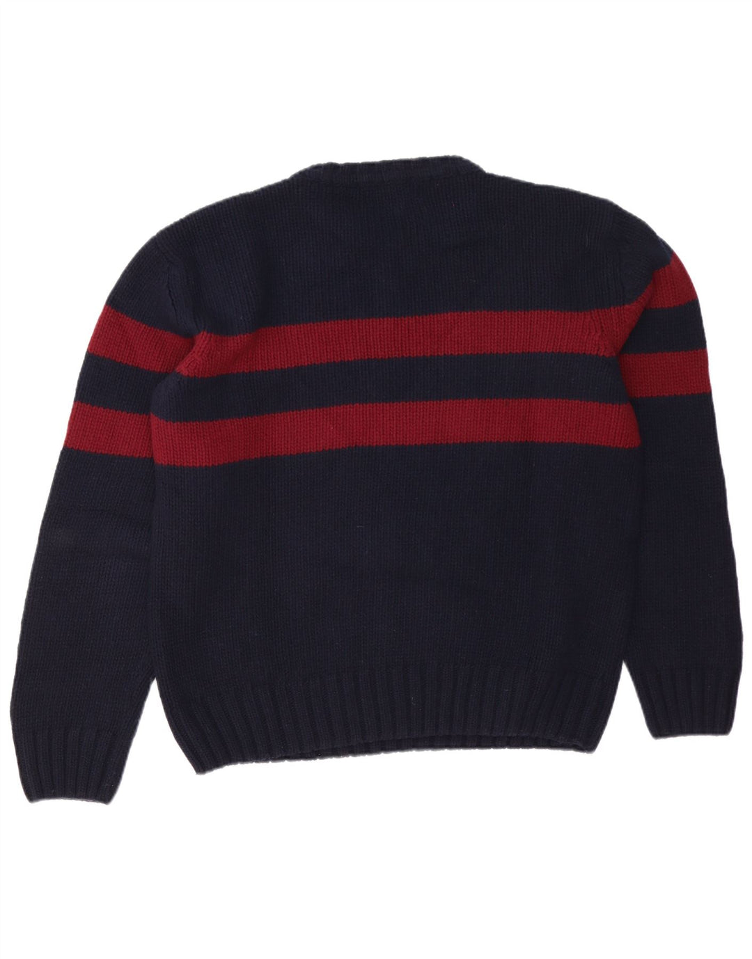 Marlboro Classics Herre Crew Neck Jumper Sweater Large Navy Blue Colourblock