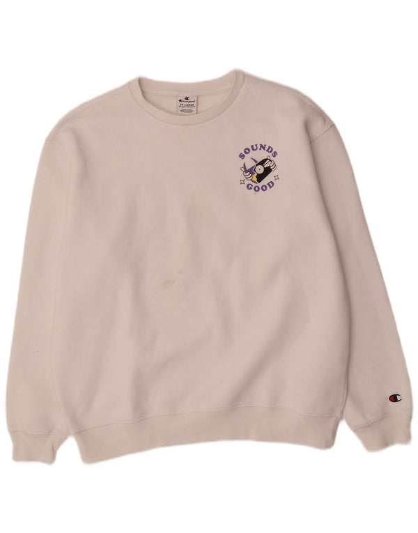 Champion Boys Grafisk Sweatshirt Jumper 15-16 år 2XL Hvid Bomuld