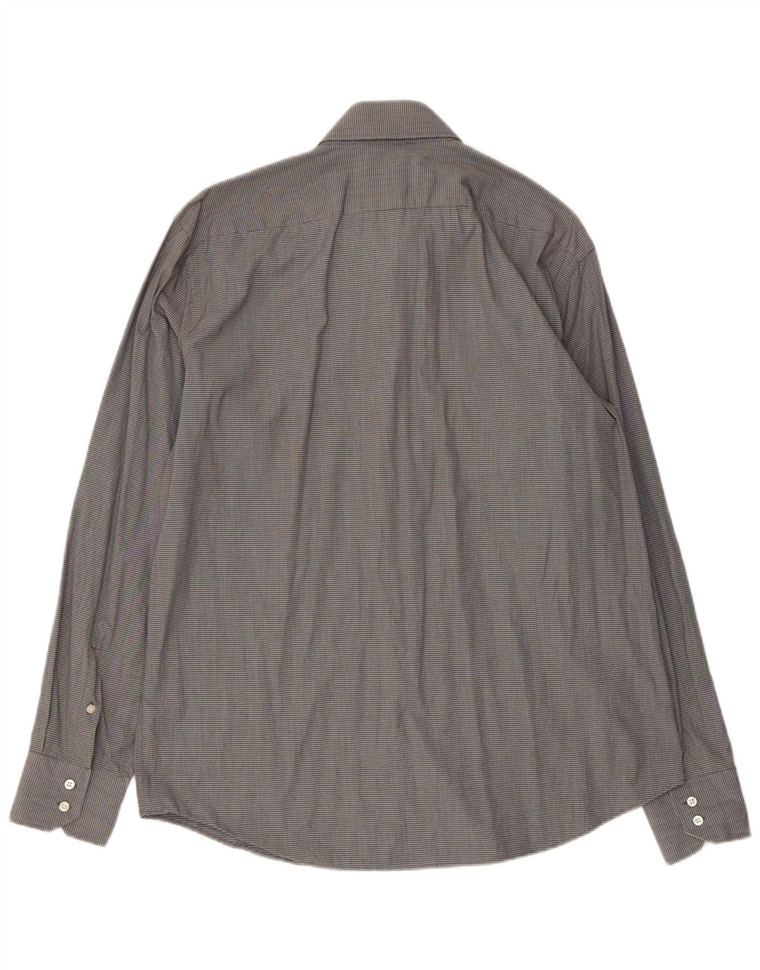 Hugo Boss Herre Regular Fit skjorte str. 44 17 1/2 XL Grå ternet bomuld