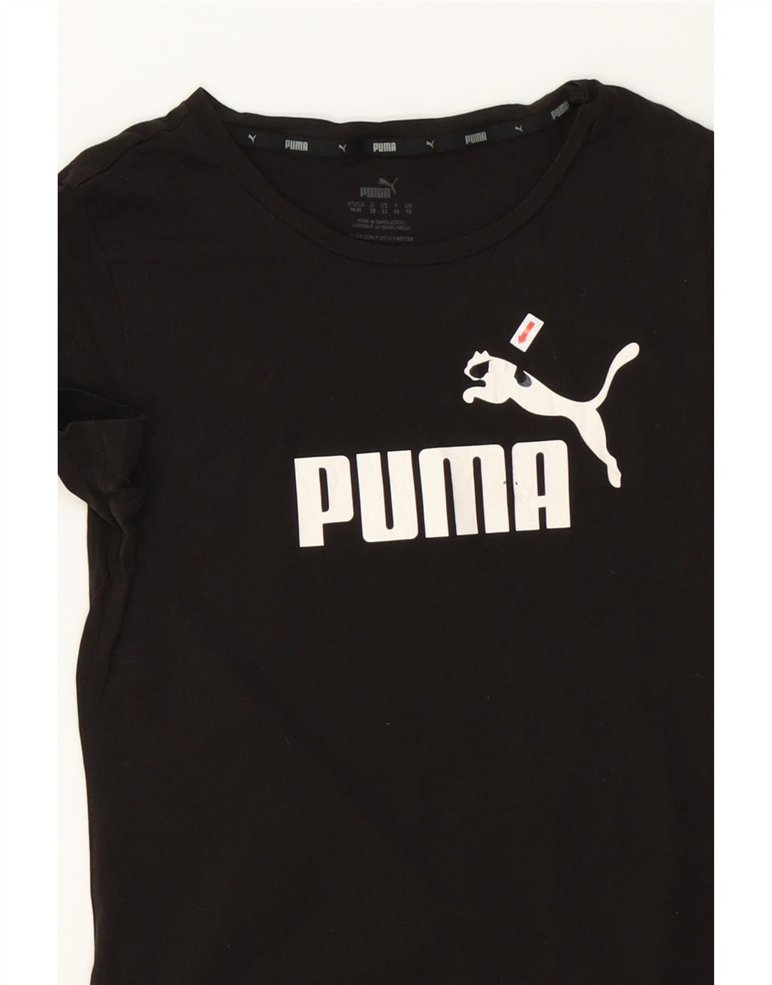 PUMA Womens Graphic T-Shirt Top UK 12 Medium Black Vintage Puma and Second-Hand Puma from Messina Hembry 