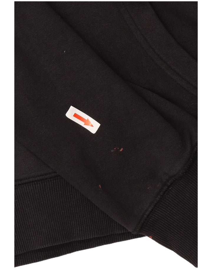Champion Dame Grafisk Hoodie Jumper UK 14 Medium Sort