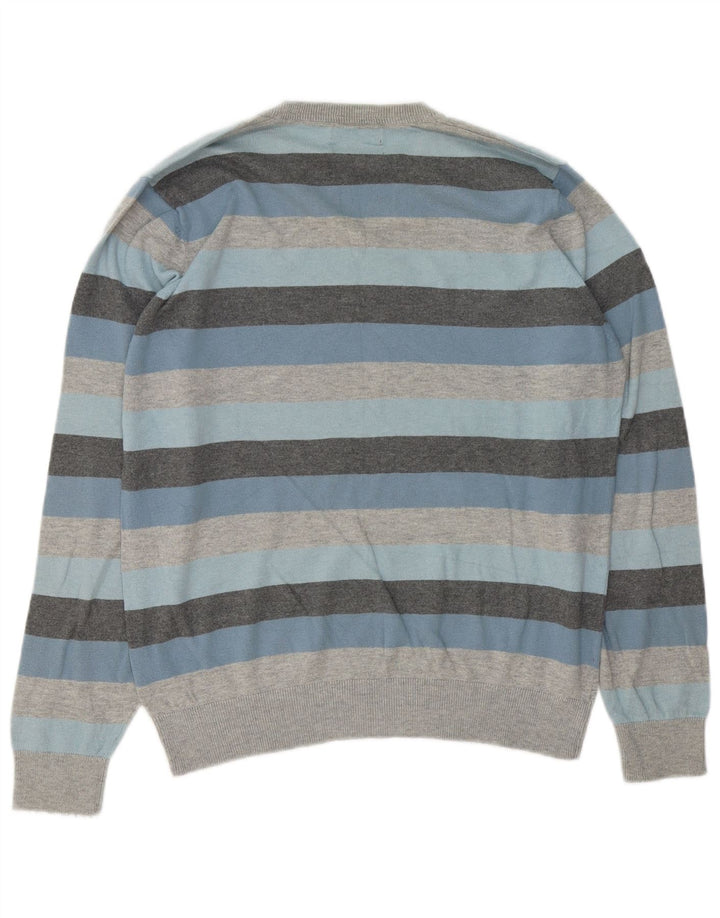 Marks & Spencer Herre Autograph V-hals trøje Sweater Stor Grå Stribet