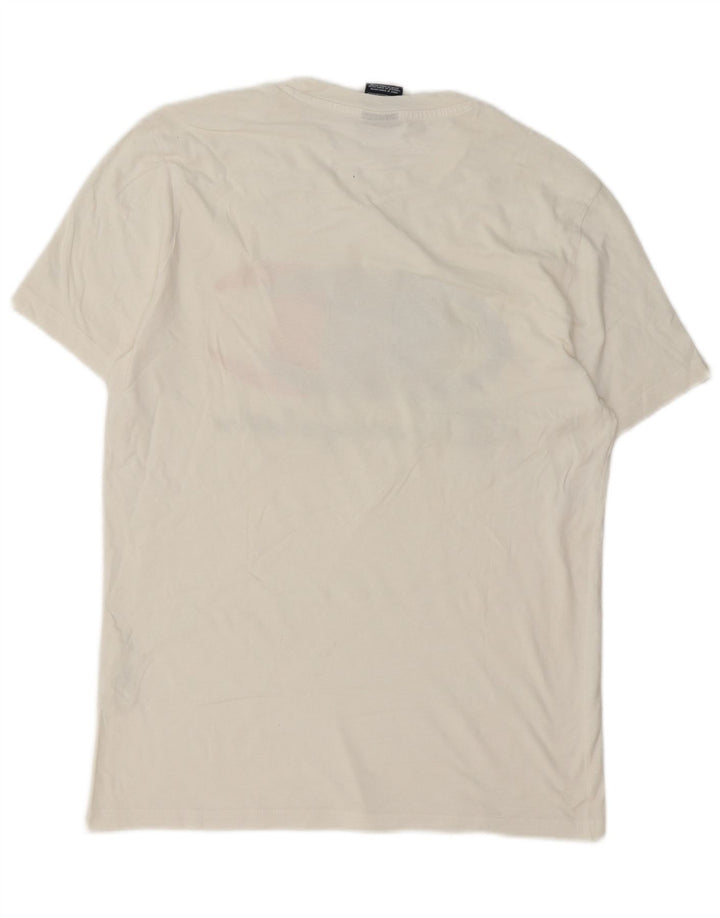 Champion Herre Grafisk T-Shirt Top Medium Hvid Bomuld