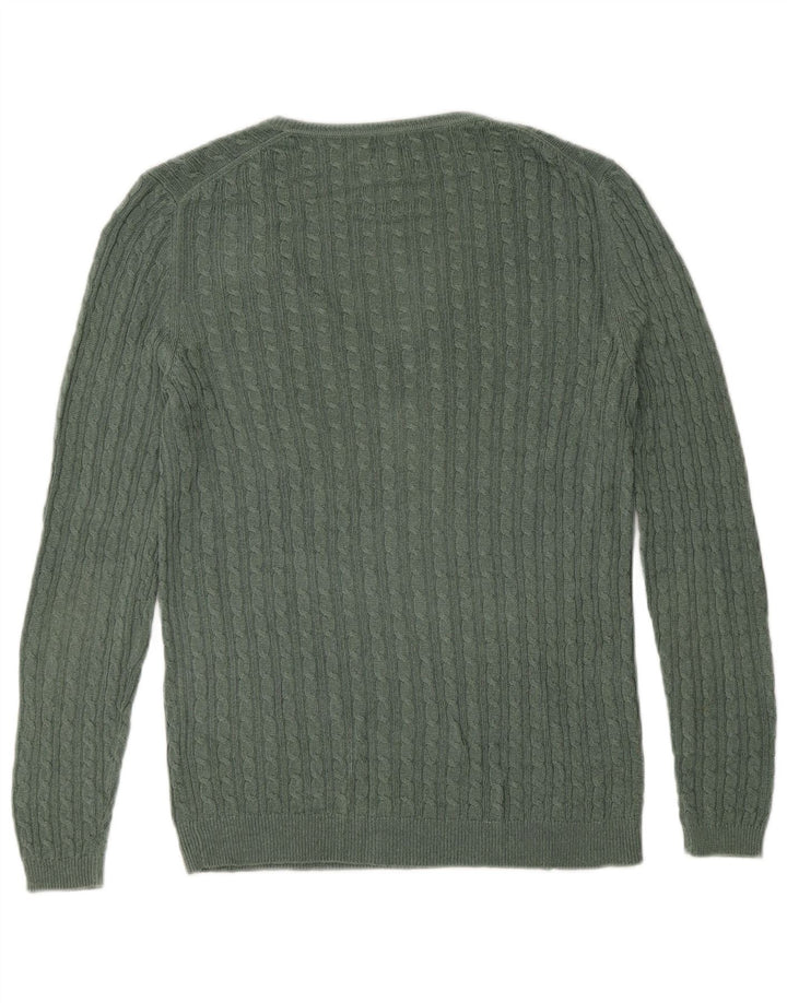 Massimo Dutti Dame V-hals sweater UK 10 Small Green Viscose