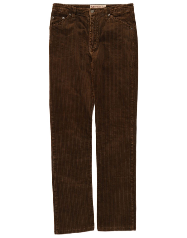 Marlboro Classics Womens Slim Corduroy Trousers W28 L30 Brown Cotton