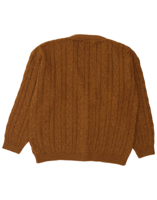 Vintage herre cardigan sweater IT 54 XL Brun Alpaca uld