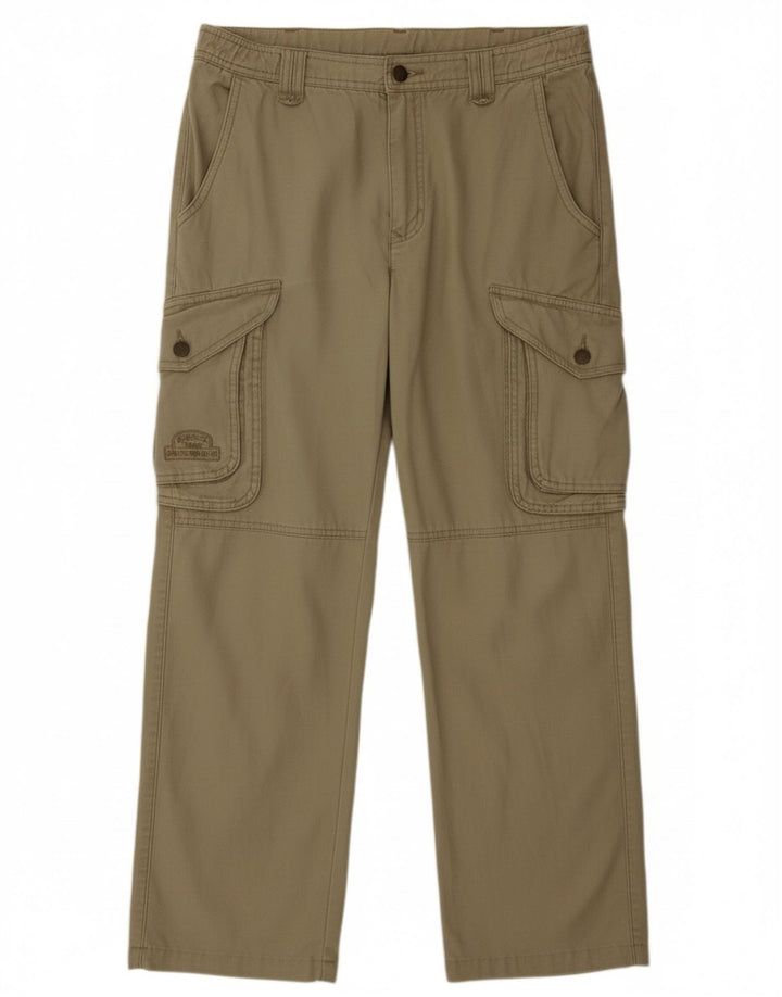 CAMEL ACTIVE Mens Straight Cargo Trousers W32 L28 Khaki