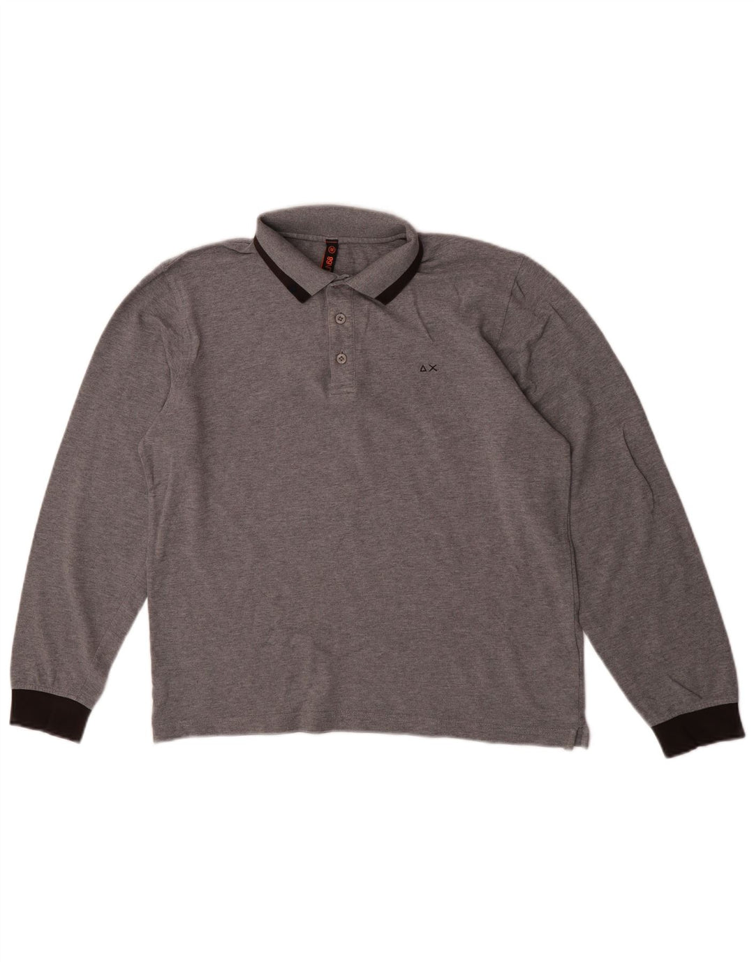 Sun68 Langærmet herre poloshirt mellemgrå Colourblock Bomuld