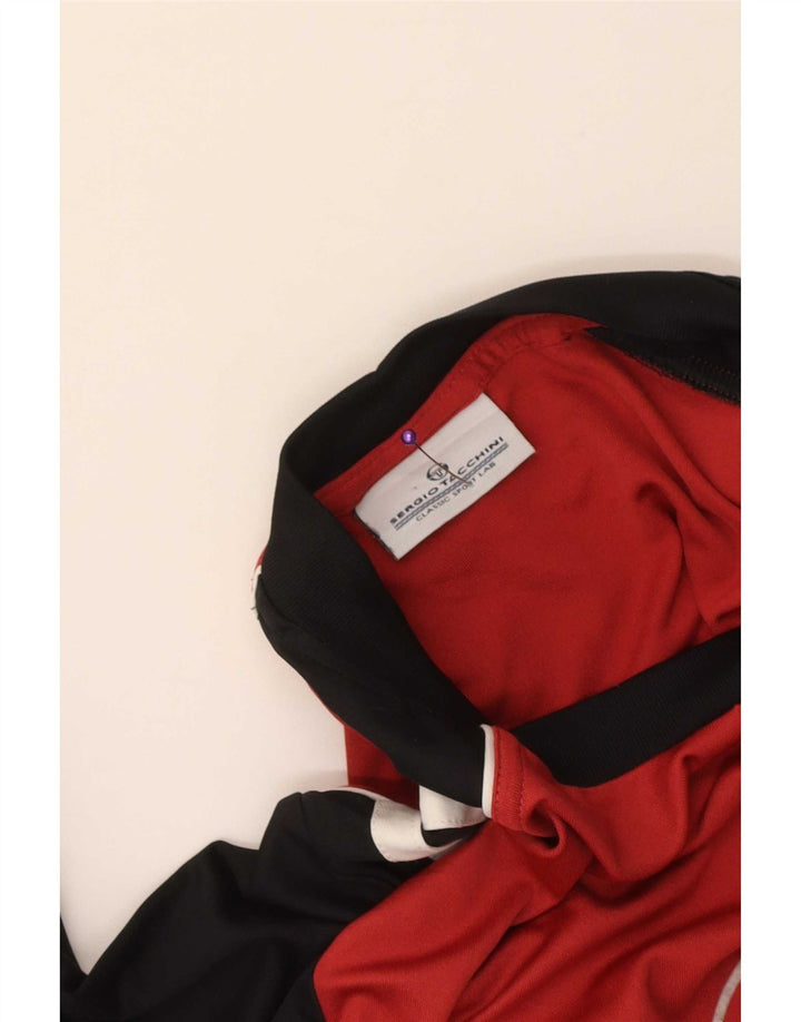 Sergio Tacchini Herre grafisk T-shirt Top Lille rød farveblok