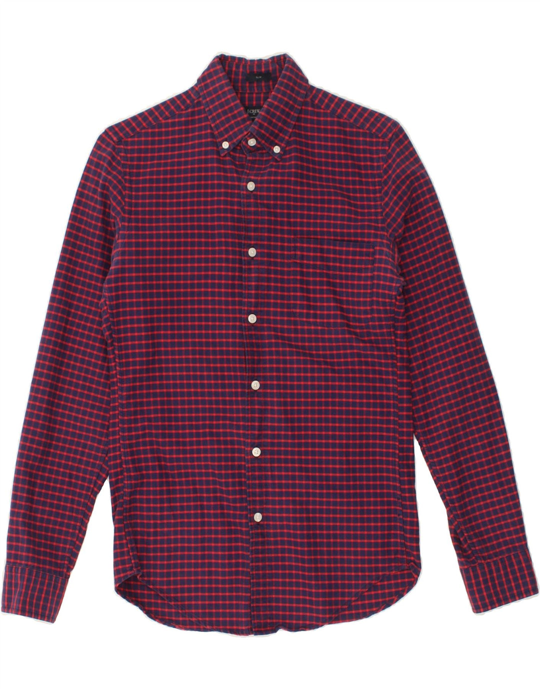 J. CREW Mens Slim Shirt XS Navy Blue Check Cotton Vintage J. Crew and Second-Hand J. Crew from Messina Hembry 