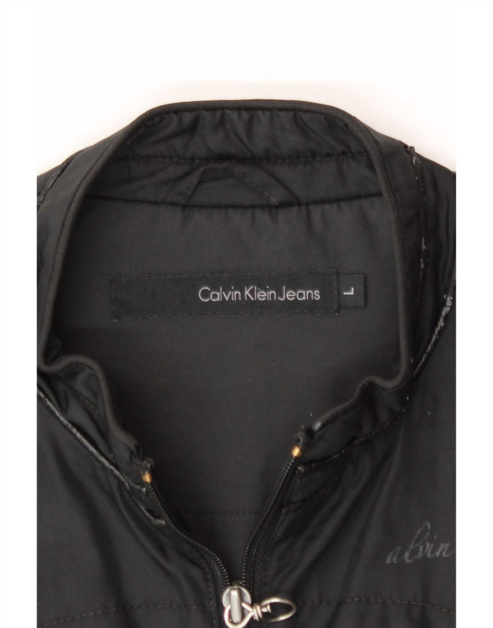 Calvin Klein Jeans Dame Bomber Jacket UK 16 Stor Sort Polyamid