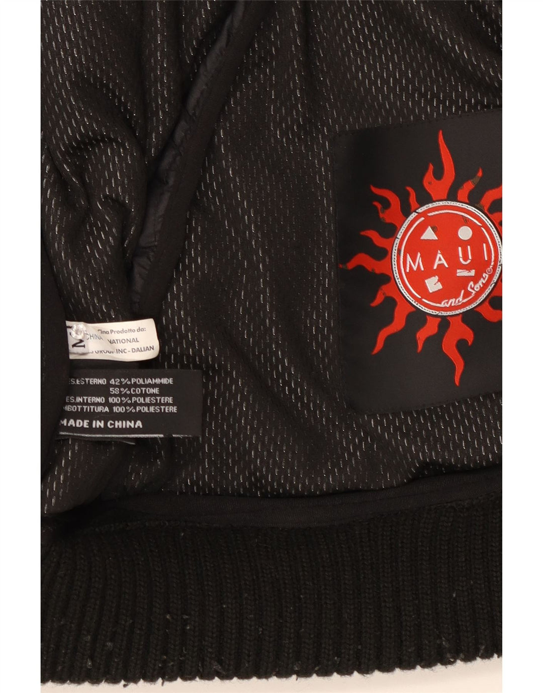 Maui and Sons Herre hættepolstret jakke UK 38 Medium Sort Polyamid