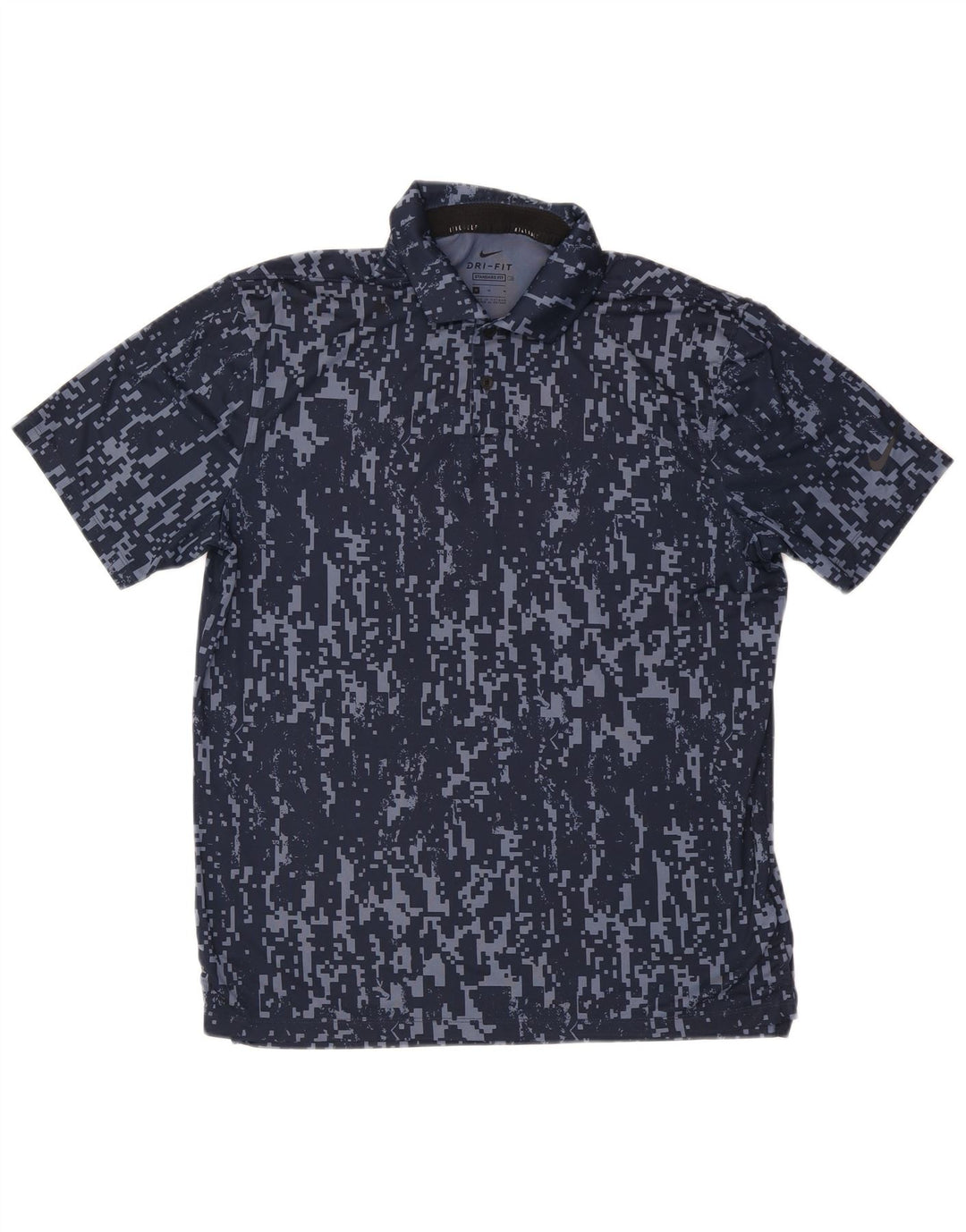 Nike Herre Standard Fit Polo Shirt Medium Marineblå Geometrisk Polyester