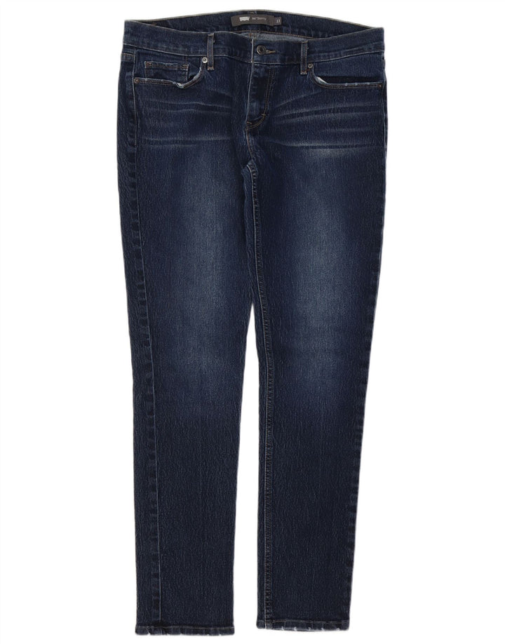 LEVI'S Dame 524 Skinny Jeans US 13 Large W31 L32 Marineblå Bomuld