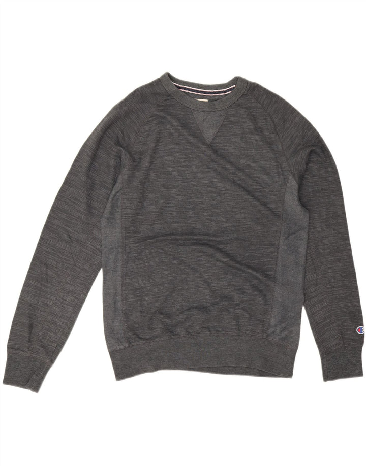 Champion Herre Sweatshirt Jumper Medium Grey Flecked Bomuld