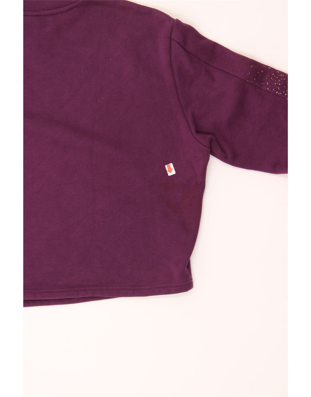 PUMA Womens Crop Oversized Sweatshirt Jumper UK 10 Small Purple Cotton Vintage Puma and Second-Hand Puma from Messina Hembry 