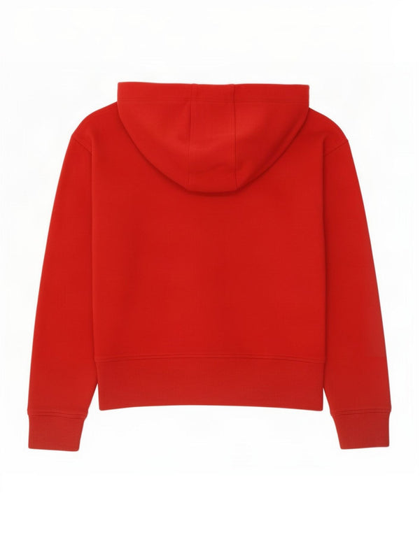 Dkny Womens Oversized Crop Graphic Hoodie Jumper UK 6 XS Rød Bomuld