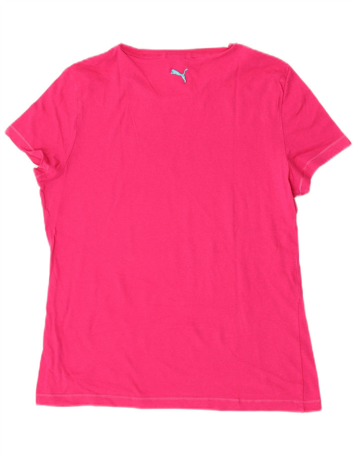 Puma Grafisk T-Shirt Top UK 14 Medium Pink