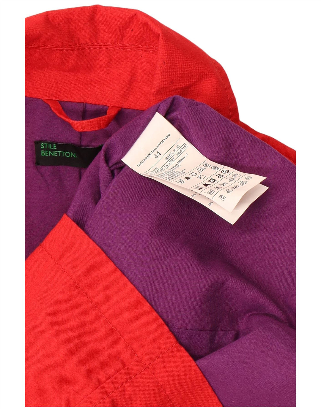 Benetton Trench Coat til kvinder IT 44 Medium Rød Bomuld