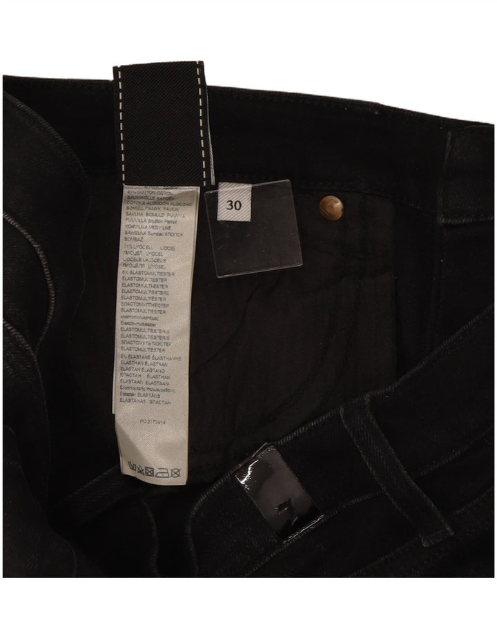7 For All Mankind Kvinder Slim Jeans W30 L27 Sort Bomuld