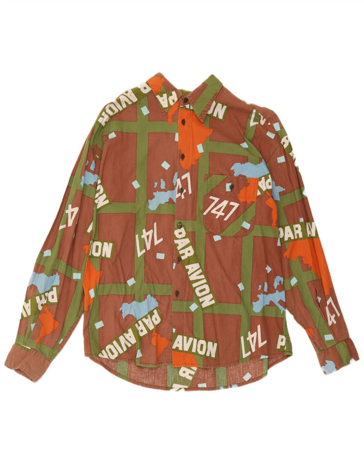 Par Avion Herre grafisk skjorte medium brun ternet